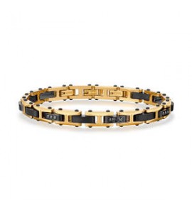 Bracciale Gioielli Brosway Backliner acciaio bicolore e zirconi neri bbc32
