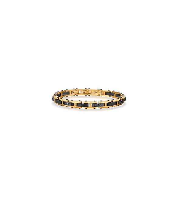 Bracciale Gioielli Brosway Backliner acciaio bicolore e zirconi neri bbc32