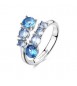 Anello Contrarié Gioielli Brosway Dreaming in acciaio con cubic zirconia azzurri misura 16 BIG35C