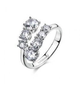 Anello Contrarié Gioielli Brosway Dreaming in acciaio con cubic zirconia bianchi misura 14 BIG34B