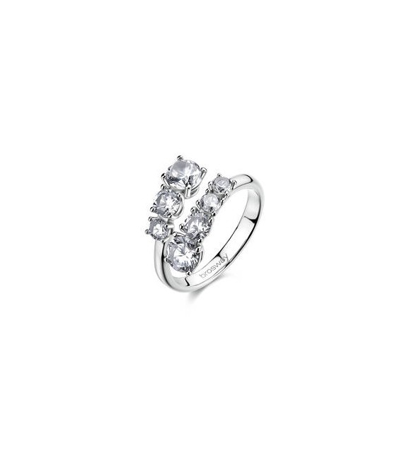 Anello Contrarié Gioielli Brosway Dreaming in acciaio con cubic zirconia bianchi misura 16 BIG34C