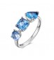 Anello Gioielli Brosway Dreaming in acciaio con cubic zirconia azzurri misura 16 BIG32C