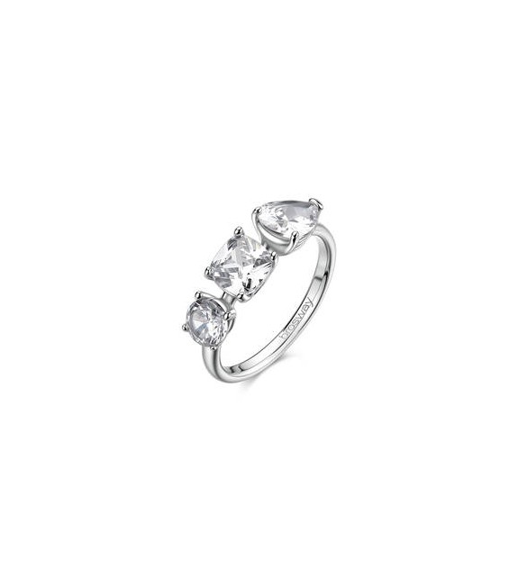 Anello Gioielli Brosway Dreaming in acciaio con cubic zirconia bianchi misura 14 BIG31B
