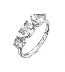 Anello Gioielli Brosway Dreaming in acciaio con cubic zirconia bianchi misura 14 BIG31B