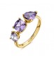 Anello Gioielli Brosway Dreaming in acciaio dorato con cubic zirconia ametista misura 14 BIG33B