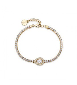 Bracciale Donna Gioielli Rosato Anna in argento dorato tennis con goccia di zirconi RZAN14