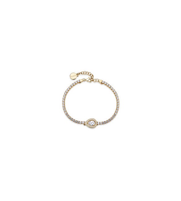Bracciale Donna Gioielli Rosato Anna in argento dorato tennis con goccia di zirconi RZAN14