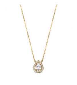 Collana Donna Gioielli Rosato Anna in argento dorato a goccia con zirconi RZAN02