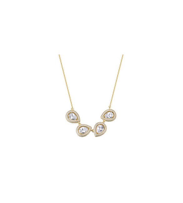 Collana Donna Gioielli Rosato Anna in argento dorato con centrale con zirconi RZAN04