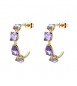 Orecchini a Cerchi Gioielli Brosway Dreaming in acciaio dorato con cubic zirconia ametista BIG28