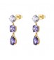 Orecchini Gioielli Brosway Dreaming in acciaio dorato con cubic zirconia ametista BIG23