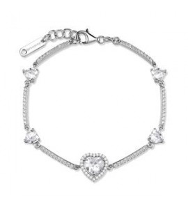 Bracciale Donna Gioielli Fancy by Brosway in argento zircone cuore  bianco FIW164