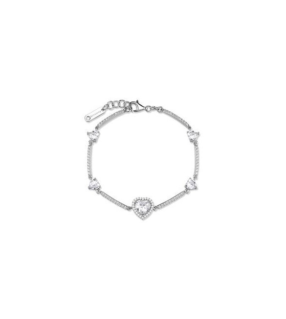 Bracciale Donna Gioielli Fancy by Brosway in argento zircone cuore  bianco FIW164