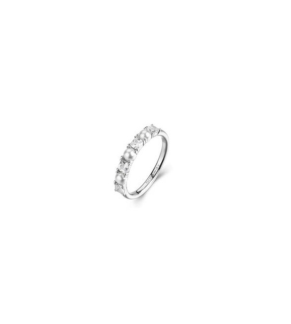 Anello Gioielli Fancy by Brosway in argento perla e zirconi bianchi misura 16 FIW178D