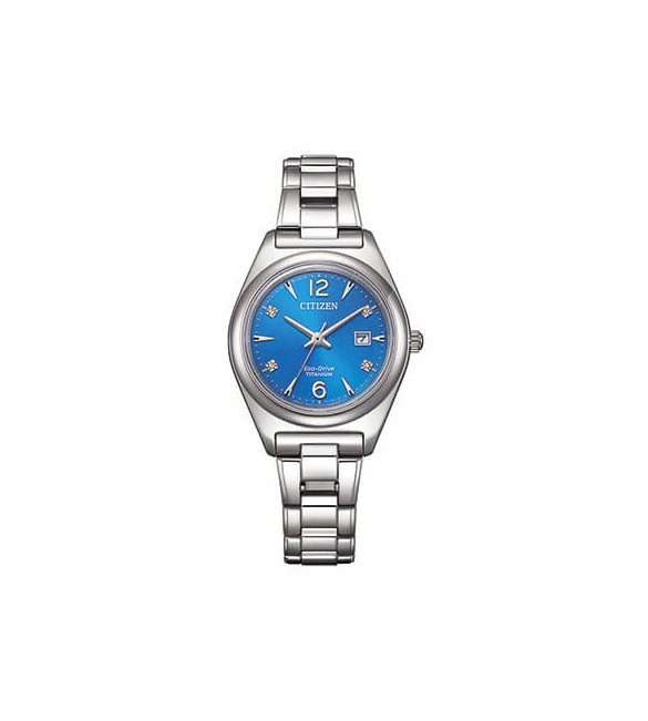 Orologio Solo Tempo Super Titanio Donna Citizen Eco Drive blu e diamanti ew2601-81l
