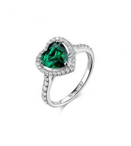 Anello Gioielli Fancy by Brosway in argento cuore verde misura 12 FLG147B