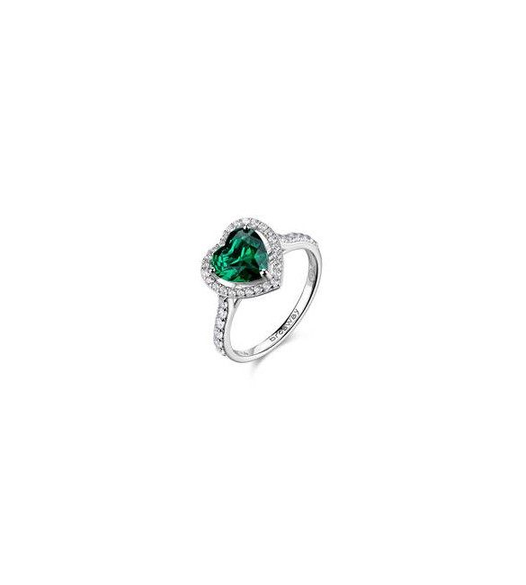 Anello Gioielli Fancy by Brosway in argento cuore verde misura 12 FLG147B