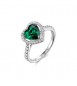 Anello Gioielli Fancy by Brosway in argento cuore verde misura 14 FLG147C
