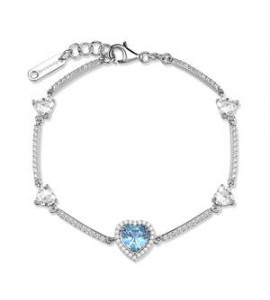 Bracciale Donna Gioielli Fancy by Brosway in argento zircone cuore   azzurro FCL126