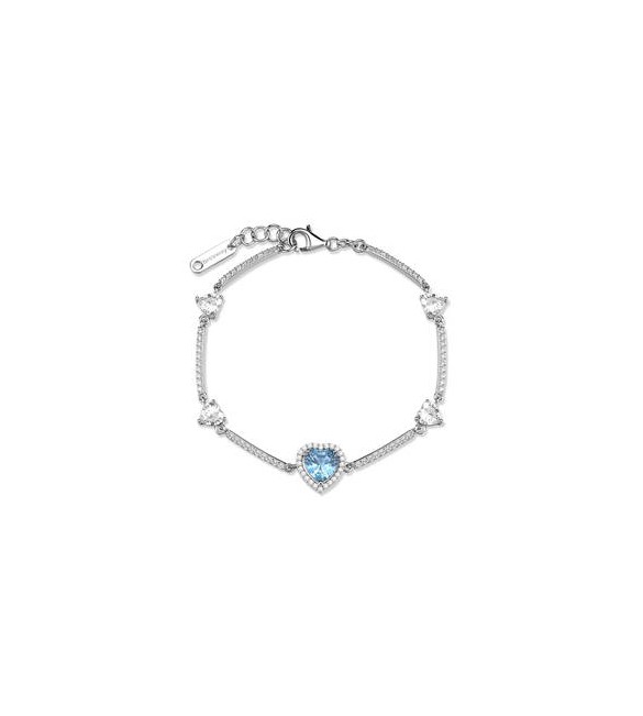 Bracciale Donna Gioielli Fancy by Brosway in argento zircone cuore   azzurro FCL126