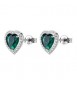 Orecchini Donna Gioielli Fancy by Brosway in argento cuore zircone verde FLG146