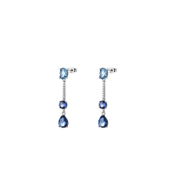 Orecchini Pendenti Donna Gioielli Fancy by Brosway in argento zirconi blu FFB133