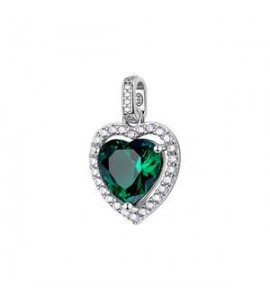 Pendente Gioielli Fancy by Brosway in argento zircone cuore verde FLG144