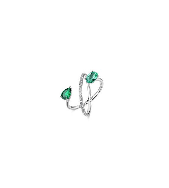 Anello Gioielli Fancy by Brosway in argento zirconi verdi misura 14 FLG153C