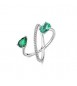 Anello Gioielli Fancy by Brosway in argento zirconi verdi misura 14 FLG153C