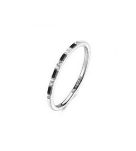 Anello veretta Gioielli Fancy by Brosway in argento zirconi neri misura 14 FMB128C