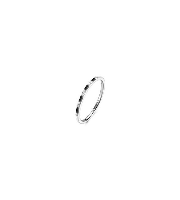 Anello veretta Gioielli Fancy by Brosway in argento zirconi neri misura 16 FMB128D