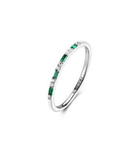 Anello veretta Gioielli Fancy by Brosway in argento zirconi verdi misura 14 FLG149C