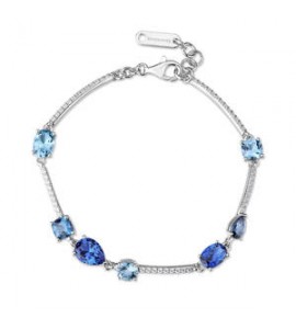 Bracciale Donna Gioielli Fancy by Brosway in argento zircone blu FFB132
