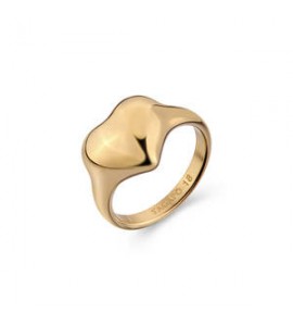 Anello Gioielli S\'Agapò Stellar in acciaio cuore dorato misura 14 SSE65C