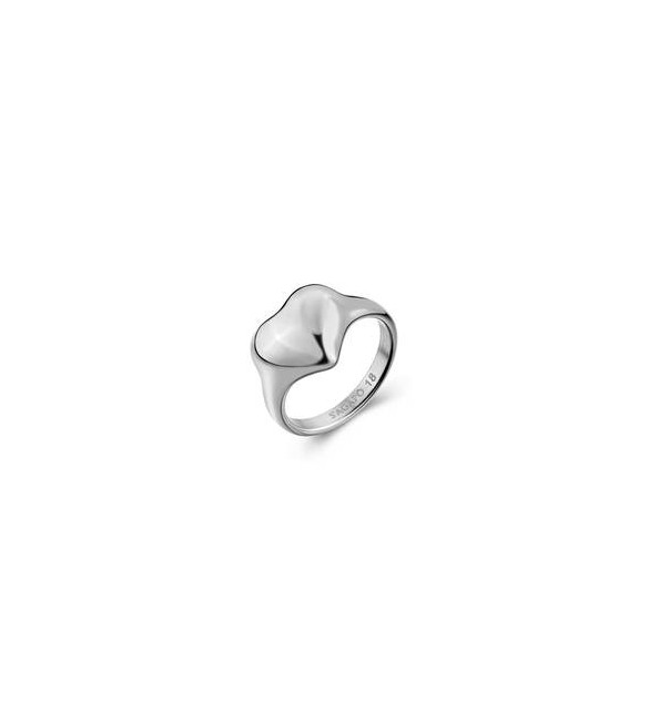 Anello Gioielli S\'Agapò Stellar in acciaio cuore misura 14 SSE64C