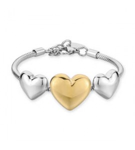 Bracciale Donna Gioielli S\'Agapò Stellar in acciaio Cuori SSE61