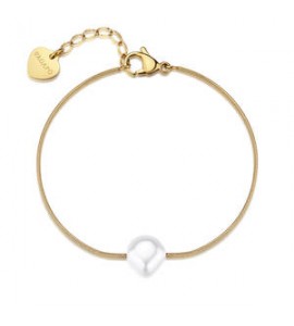 Bracciale Gioielli S\'Agapò Wisdom in acciaio dorato con Perla SWI44