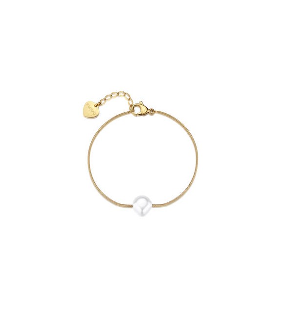 Bracciale Gioielli S\'Agapò Wisdom in acciaio dorato con Perla SWI44