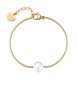 Bracciale Gioielli S\'Agapò Wisdom in acciaio dorato con Perla SWI44