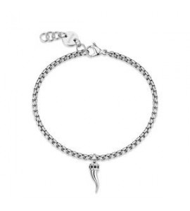 Bracciale Uomo Gioielli S\'Agapò Rogue in acciaio catena e cornetto SRG40