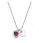 Collana Donna Gioielli S\'Agapò Lucky Light in acciaio con Cuore e cristallo fucsia SKT56