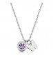 Collana Donna Gioielli S\'Agapò Lucky Light in acciaio con Farfalla e cristallo viola skt57