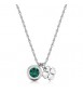 Collana Donna Gioielli S\'Agapò Lucky Light in acciaio con Quadrifoglio e cristallo verde smeraldo SKT54