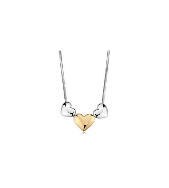 Collana Donna Gioielli S\'Agapò Stellar in acciaio Cuori dorato SSE58