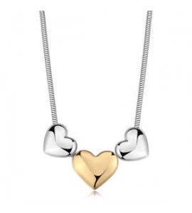 Collana Donna Gioielli S\'Agapò Stellar in acciaio Cuori dorato SSE58
