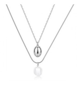 Collana Gioielli S\'agapò Wisdom in acciaio doppio filo con Perla SWI41