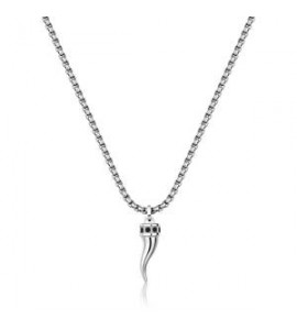 Collana Uomo Gioielli S\'Agapò Rogue in acciaio catena e cornetto SRG37