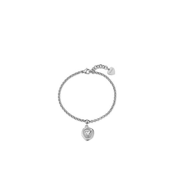 Bracciale Gioielli S\'Agapò Feelings in acciaio con cuore satinato personalizzabile sfe44