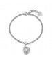 Bracciale Gioielli S\'Agapò Feelings in acciaio con cuore satinato personalizzabile sfe44