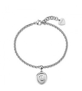 Bracciale Gioielli S\'Agapò Feelings in acciaio con luna satinata personalizzabile sfe46
